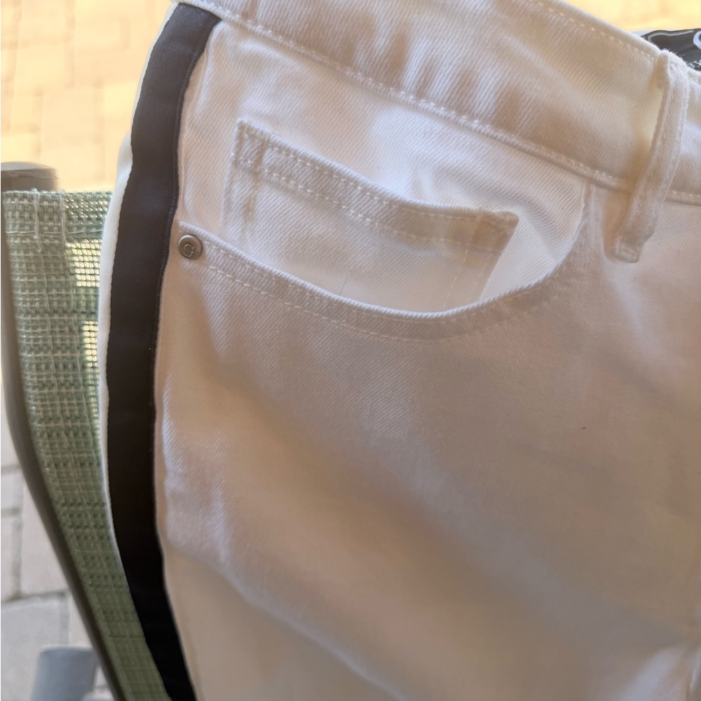 G by Giuliana White Skinny Jeans with Black Side Stripe - Picture 3 of 5
